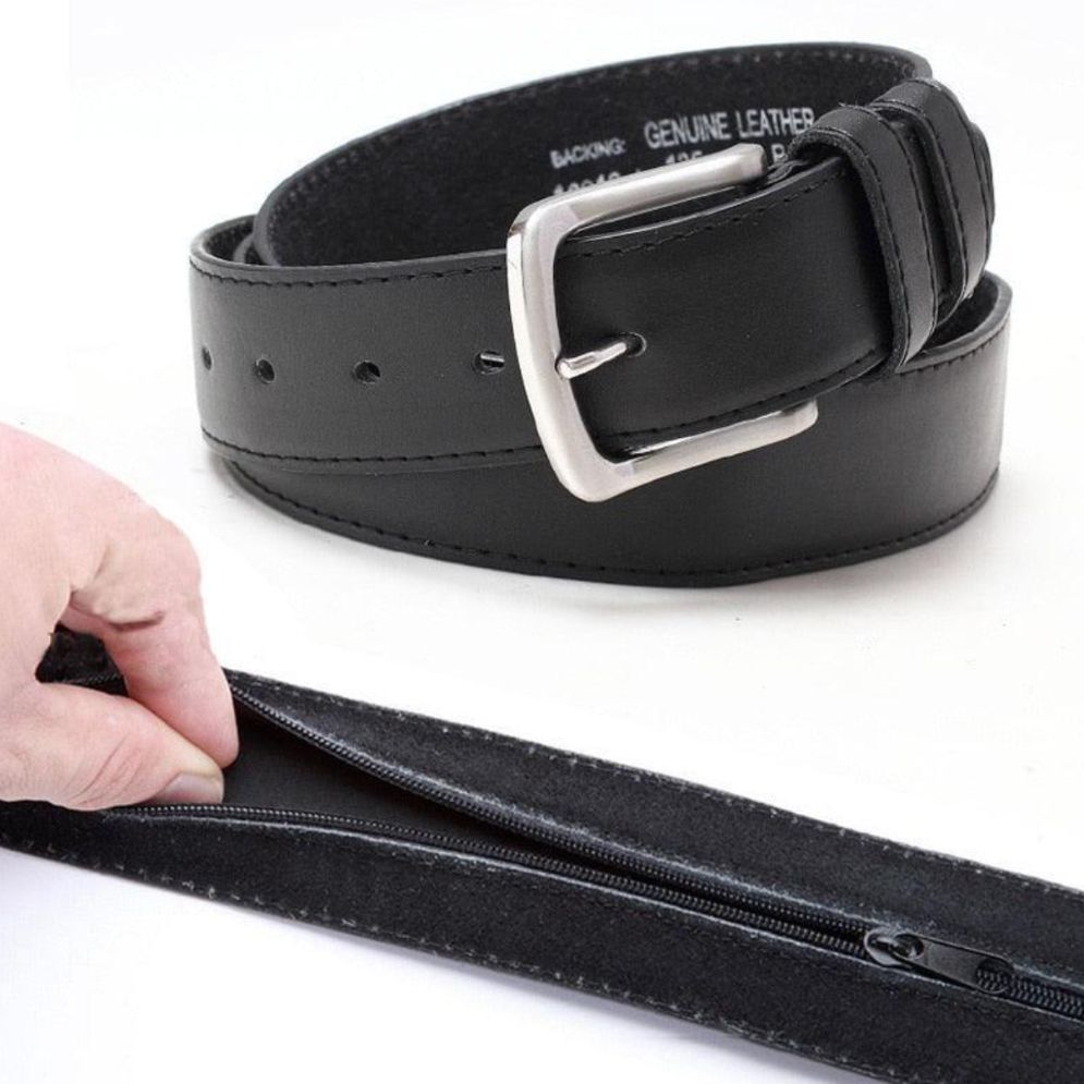 Ceinture Anti Vol Simili Cuir Homme Modèle Atithyia - La Ceinturerie