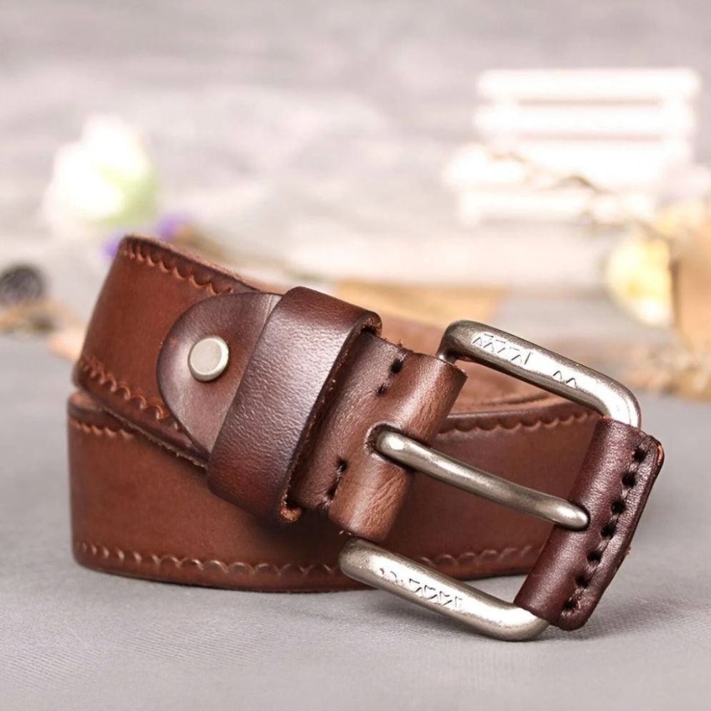 Ceinture Décontractée En Cuir Pleine Fleur Pour Homme - La Ceinturerie