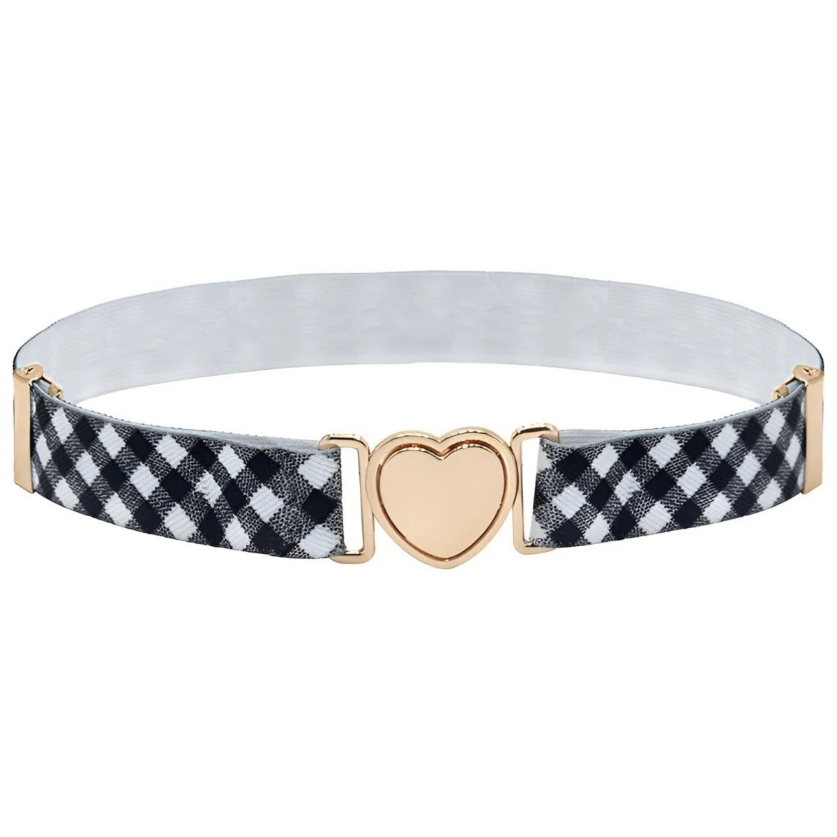 Ceinture Élastique à Attache Rapide en Forme de Coeur Pour Fille à Carreaux Modèle Lola