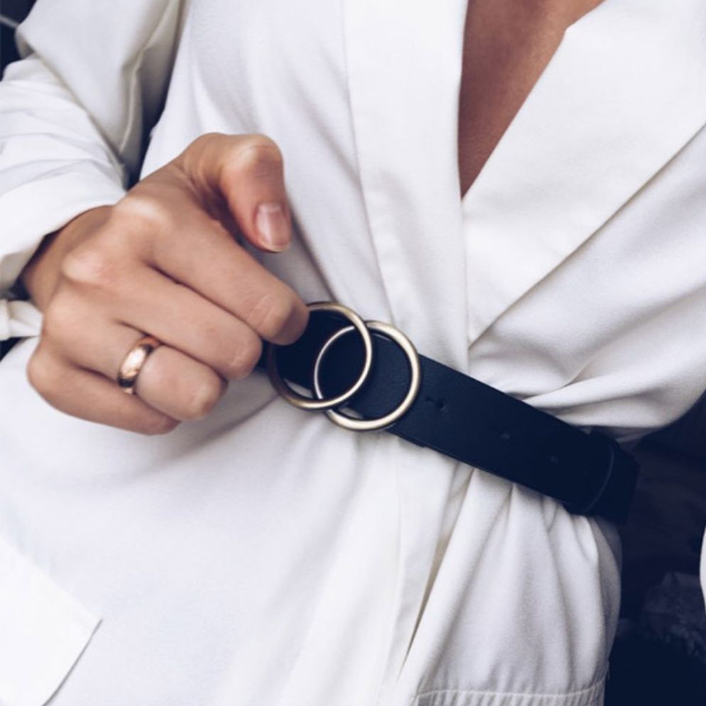 Ceinture en Cuir à Boucle Ronde Femme Réversible 2 en 1 - La Ceinturerie