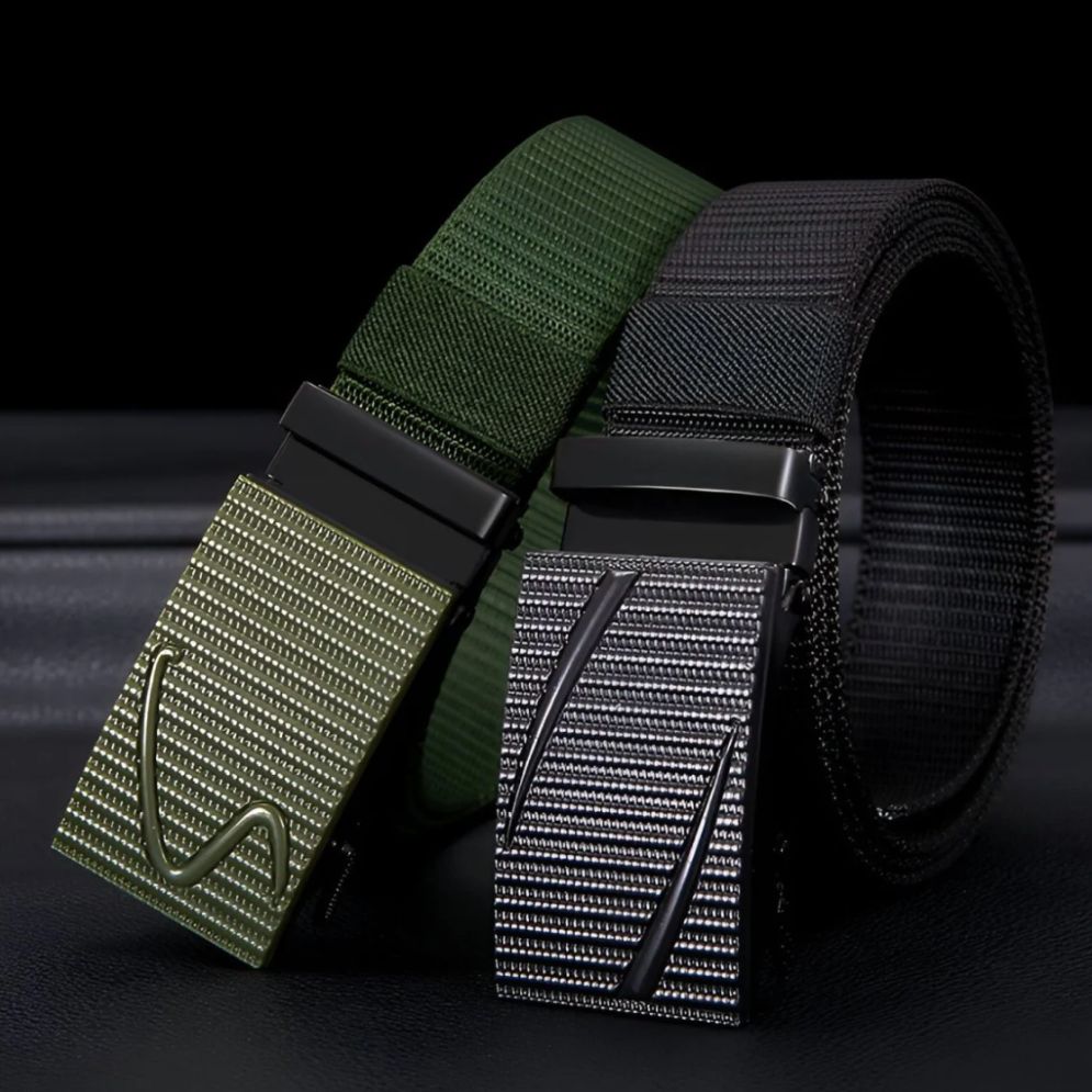 Ceinture En Toile Pour Homme À Boucle Automatique