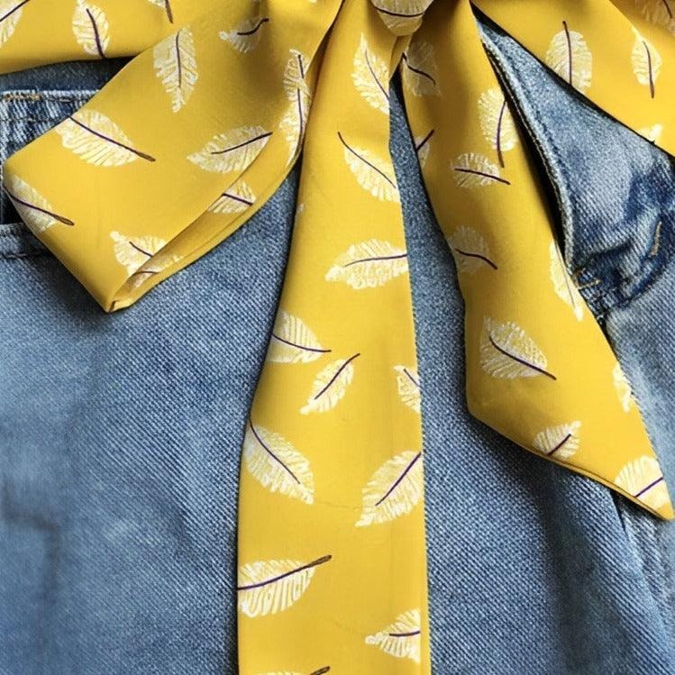 Ceinture Foulard Motif à Feuilles Modèle Betty - La Ceinturerie