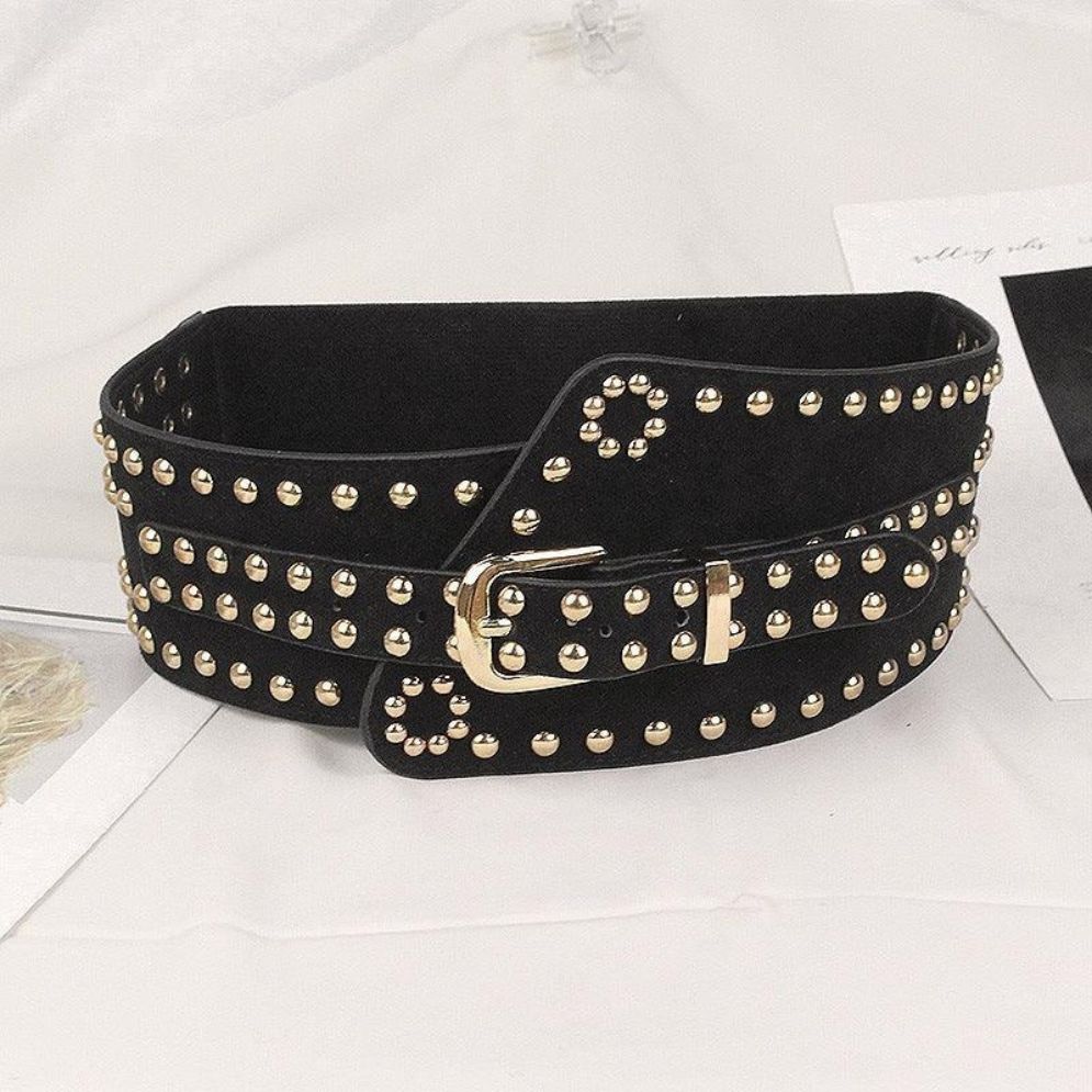 Ceinture Élastique Cloutée Haute Femme Modèle Arria - La Ceinturerie