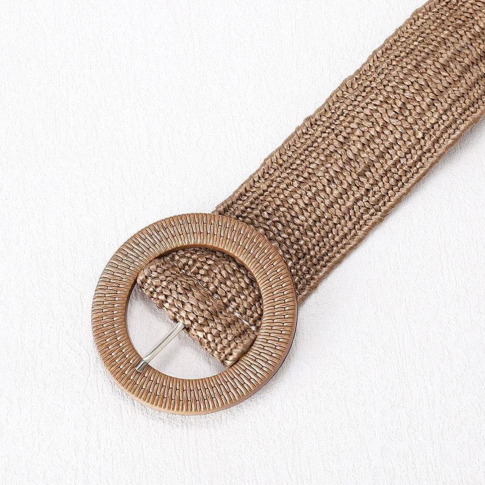 Ceinture Large en Raphia Modèle Thanusa boucle - La Ceinturerie