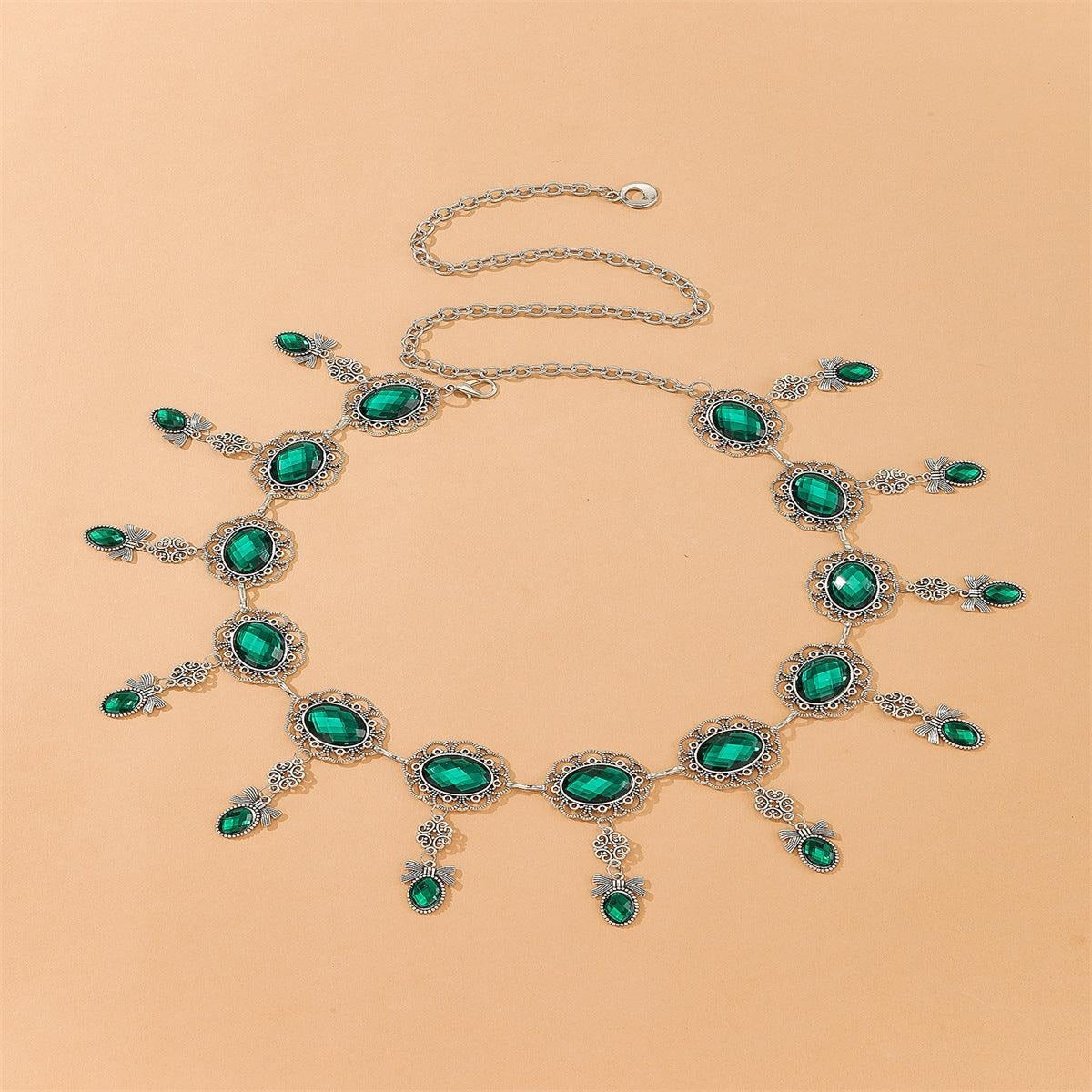 Ceinture Marocaine Pendentifs Émeraudes Modèle Tirra - La Ceinturerie