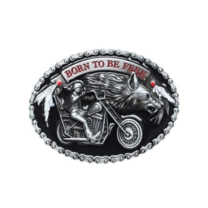 Boucle de Ceinture Moto "Born to be Free" Modèle Rick - La Ceinturerie