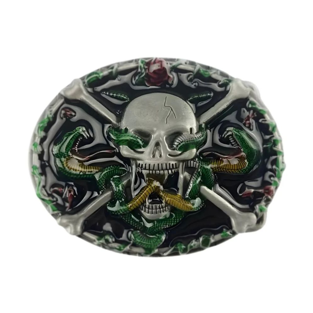 Boucle de Ceinture Tête de Mort et Serpents Modèle Callum