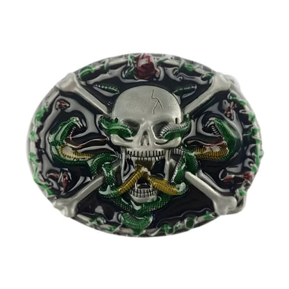 Boucle de Ceinture Tête de Mort et Serpents Modèle Callum