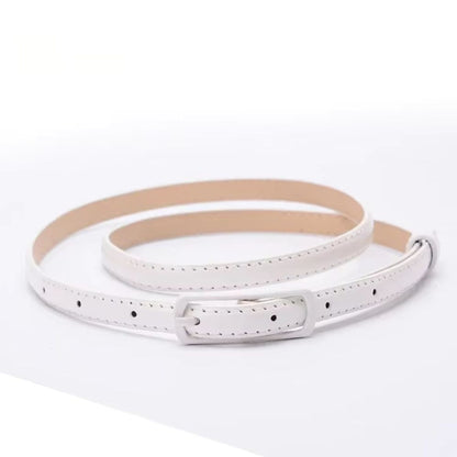 Ceinture Fine en Simili Cuir pour Fille Plusieurs Couleurs Blanche