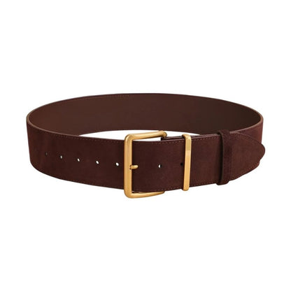Ceinture Large Daim Boucle Large Dorée Modèle Audrey - La Ceinturerie