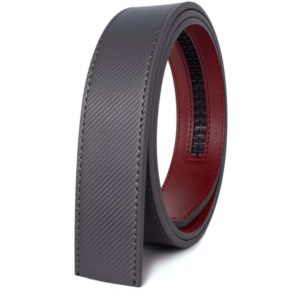 Lanière de Ceinture 3.5 cm en Cuir Aspect Rayée Boucles Automatiques Modèle Kalo