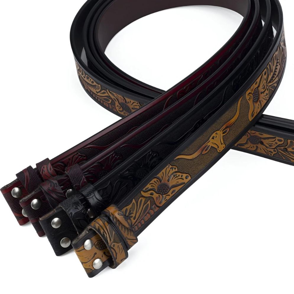 Lanière Ceinture 3.8 cm en Cuir Interchangeables Western - La Ceinturerie