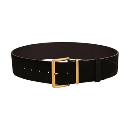 Ceinture Large Daim Boucle Large Dorée Modèle Audrey - La Ceinturerie