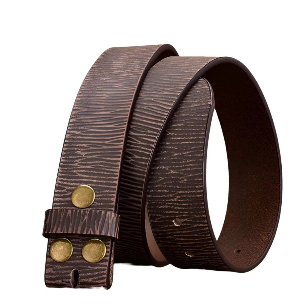 Lanière de Ceinture 3.8 cm Cuir Boucles Interchangeables Aspect Usé Modèle Hermine - La Ceinturerie