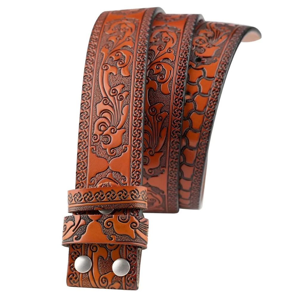 Lanière de Ceinture 3.8 cm Cuir texturé Boucles Interchangeables Modèle Edwin - La Ceinturerie
