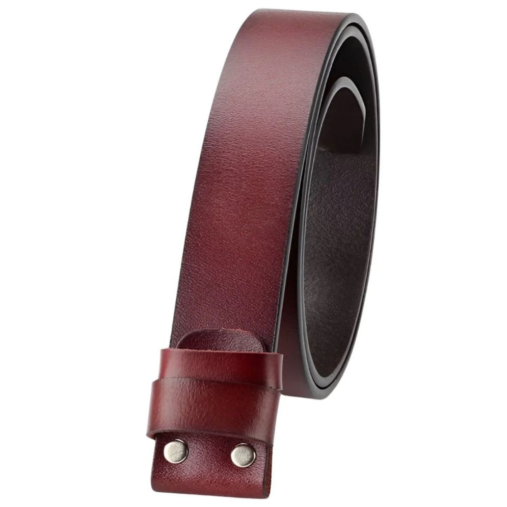 Lanière de Ceinture 3.8 cm en Cuir Uni Double Passants Boucles Interchangeables Modèle Gile - La Ceinturerie