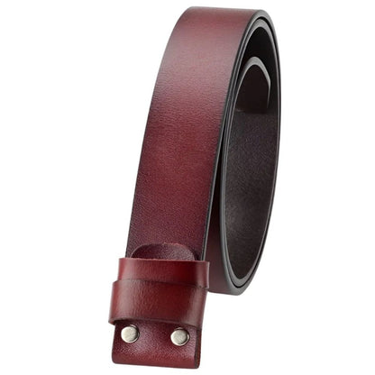 Lanière de Ceinture 3.8 cm en Cuir Uni Double Passants Boucles Interchangeables Modèle Gile - La Ceinturerie