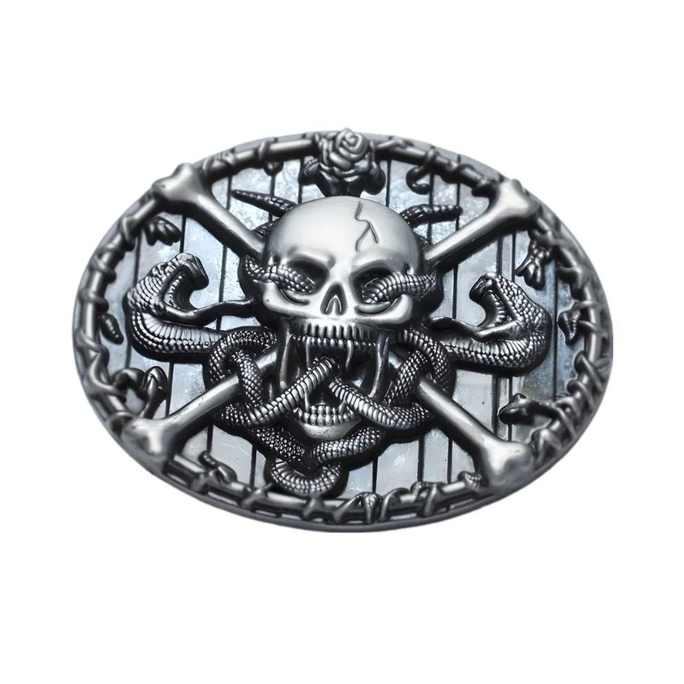 Boucle de Ceinture Tête de Mort et Serpents Modèle Callum