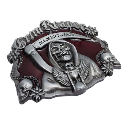 Boucle Ceinture Tête de Mort Faucheuse Modèle Milan - La Ceinturerie
