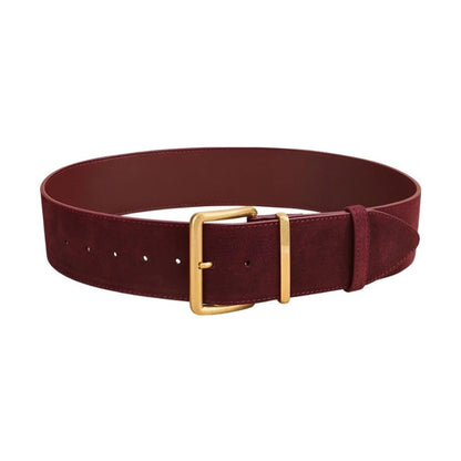 Ceinture Large Daim Boucle Large Dorée Modèle Audrey - La Ceinturerie