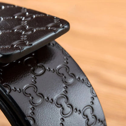 Lanière de Ceinture 3.4 cm en Cuir Boucles Ardillon Texturé Modèle Leok