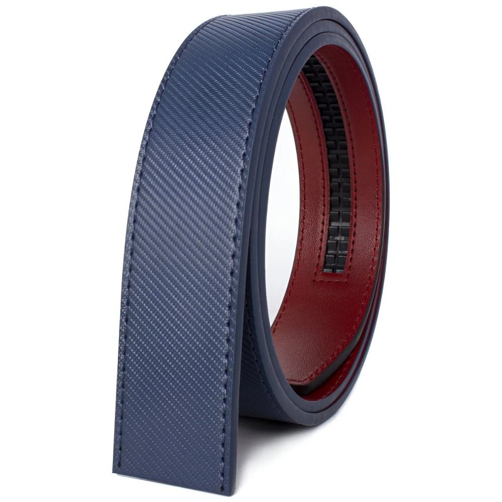 Lanière de Ceinture 3.5 cm en Cuir Aspect Rayée Boucles Automatiques Modèle Kalo