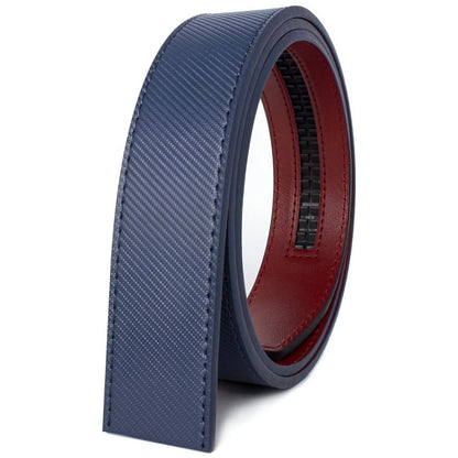 Lanière de Ceinture 3.5 cm en Cuir Aspect Rayée Boucles Automatiques Modèle Kalo