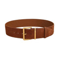 Ceinture Large Daim Boucle Large Dorée Modèle Audrey - La Ceinturerie