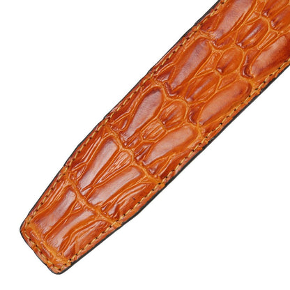 Lanière de Ceinture 3.5 cm en Cuir Aspect Serpent Boucles Automatiques Modèle Mayan - La Ceinturerie