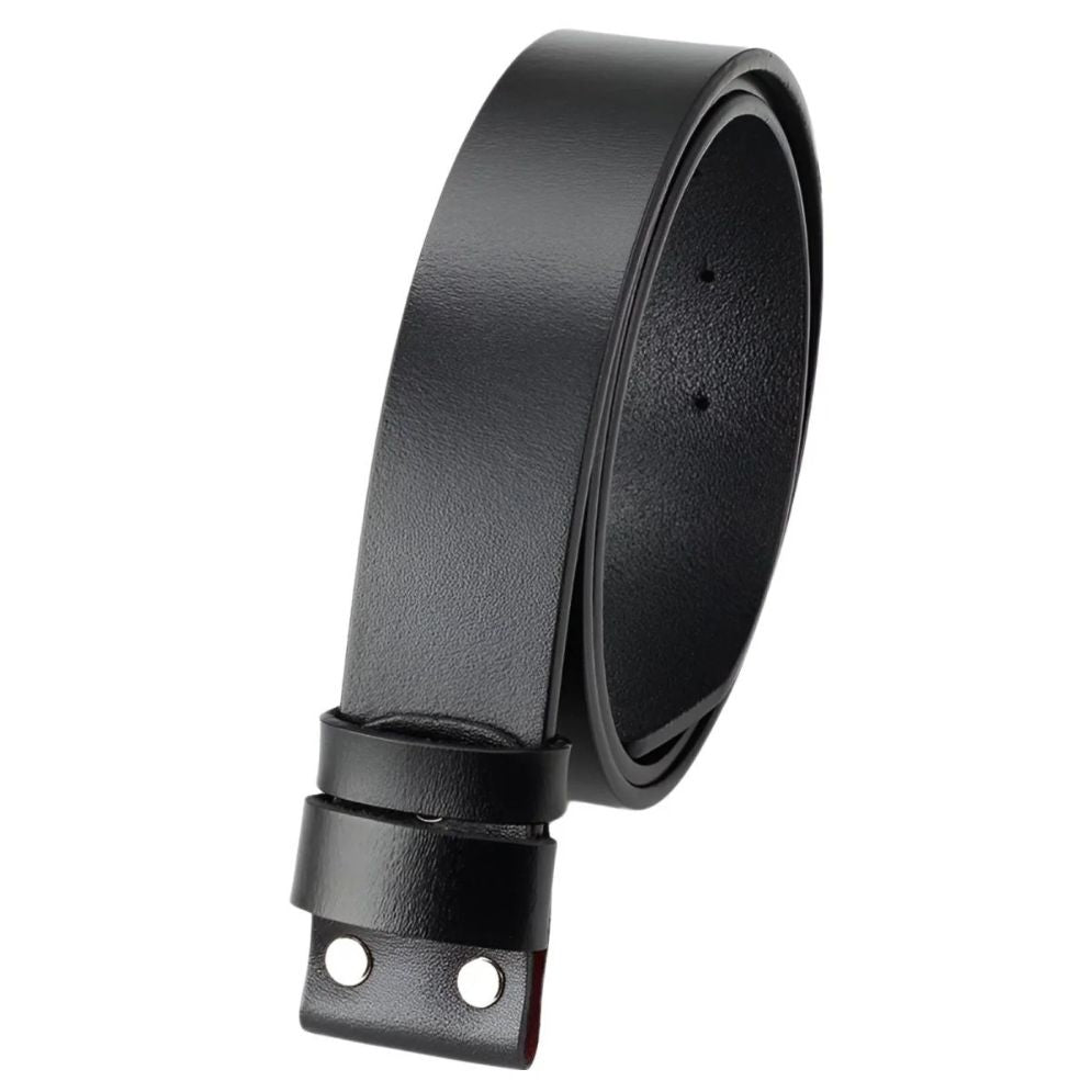 Lanière de Ceinture 3.8 cm en Cuir Uni Double Passants Boucles Interchangeables Modèle Gile - La Ceinturerie