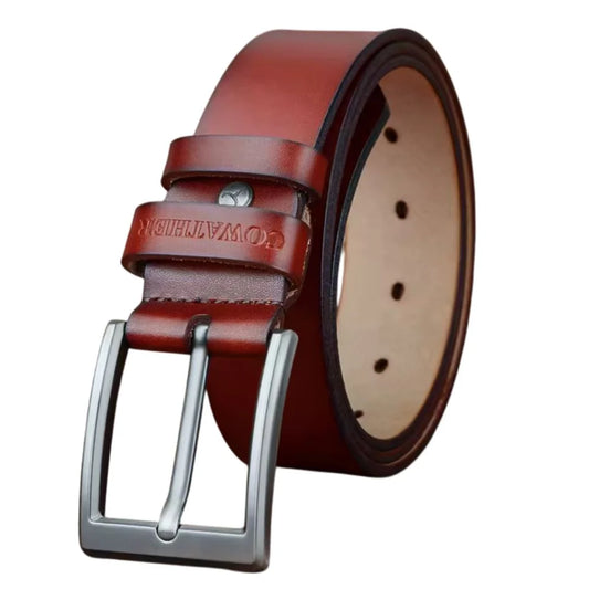 Ceinture en Cuir Plein Fleur, Souple et Confortable Pour Homme