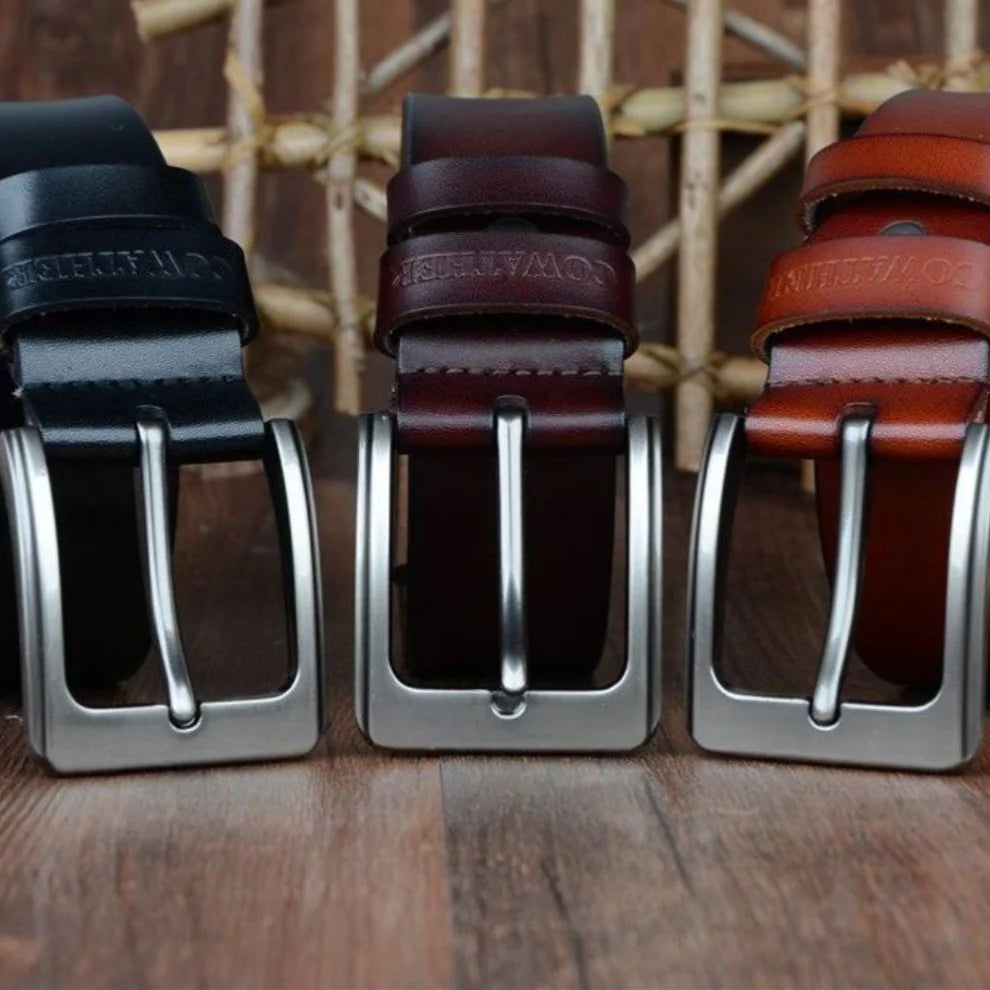 Ceinture en Cuir Plein Fleur Souple Confortable Homme - La Ceinturerie
