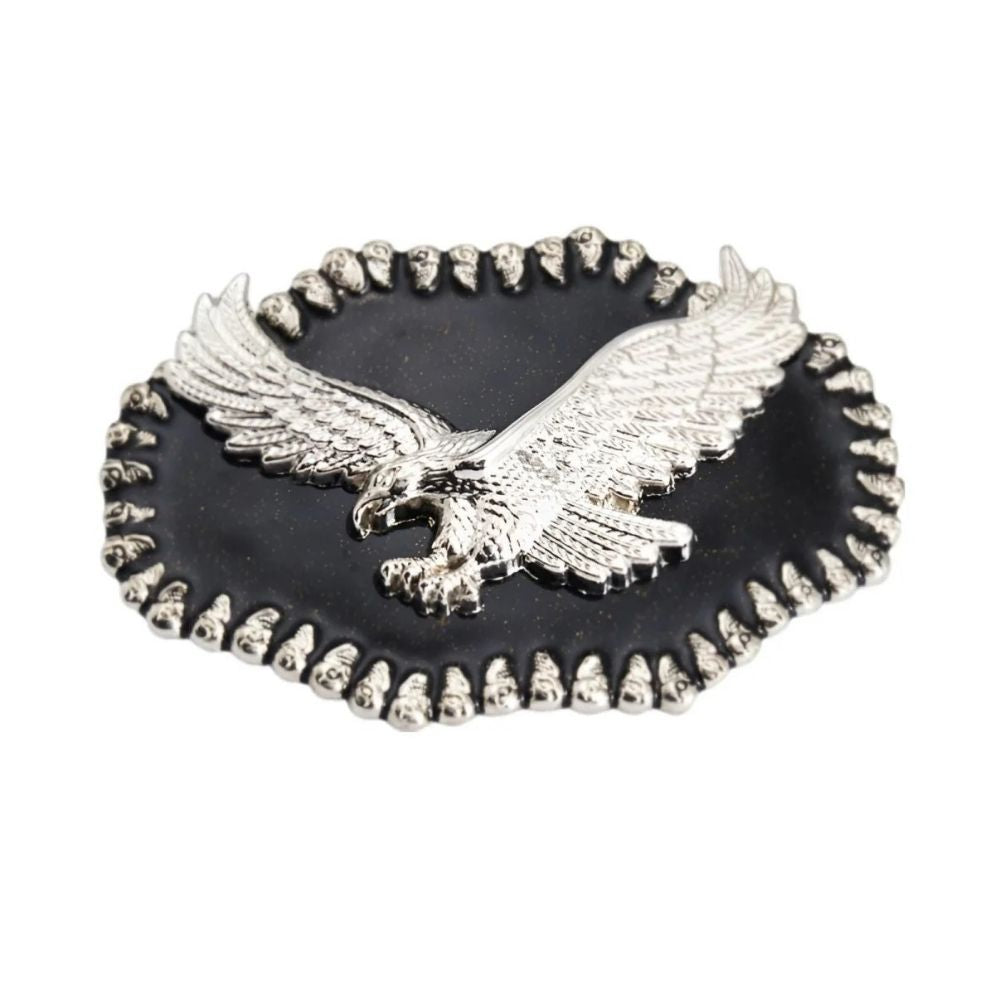 Boucle Ceinture Américaine Aigle Fond Noir Modèle Elvan - La Ceinturerie