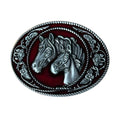 Boucle de Ceinture Animal Double Tête de Cheval Modèle Roy - La Ceinturerie