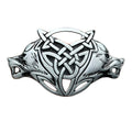 Boucle de Ceinture Celtique Double Têtes de Loups Modèle Aryan - La Ceinturerie