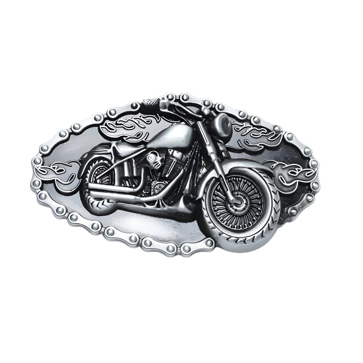 Boucle de Ceinture Moto Enflammée Modèle Wesley | La Ceinturerie

