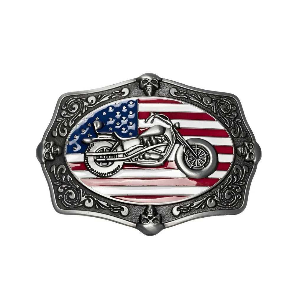 Boucle Ceinture Moto Drapeau Américain Modèle Emery - La Ceinturerie