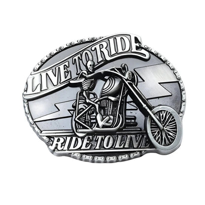 Boucle de Ceinture Squelette sur Moto Modèle Born - La Ceinturerie

