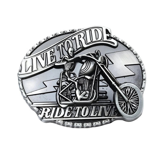 Boucle de Ceinture Squelette sur Moto Modèle Born - La Ceinturerie

