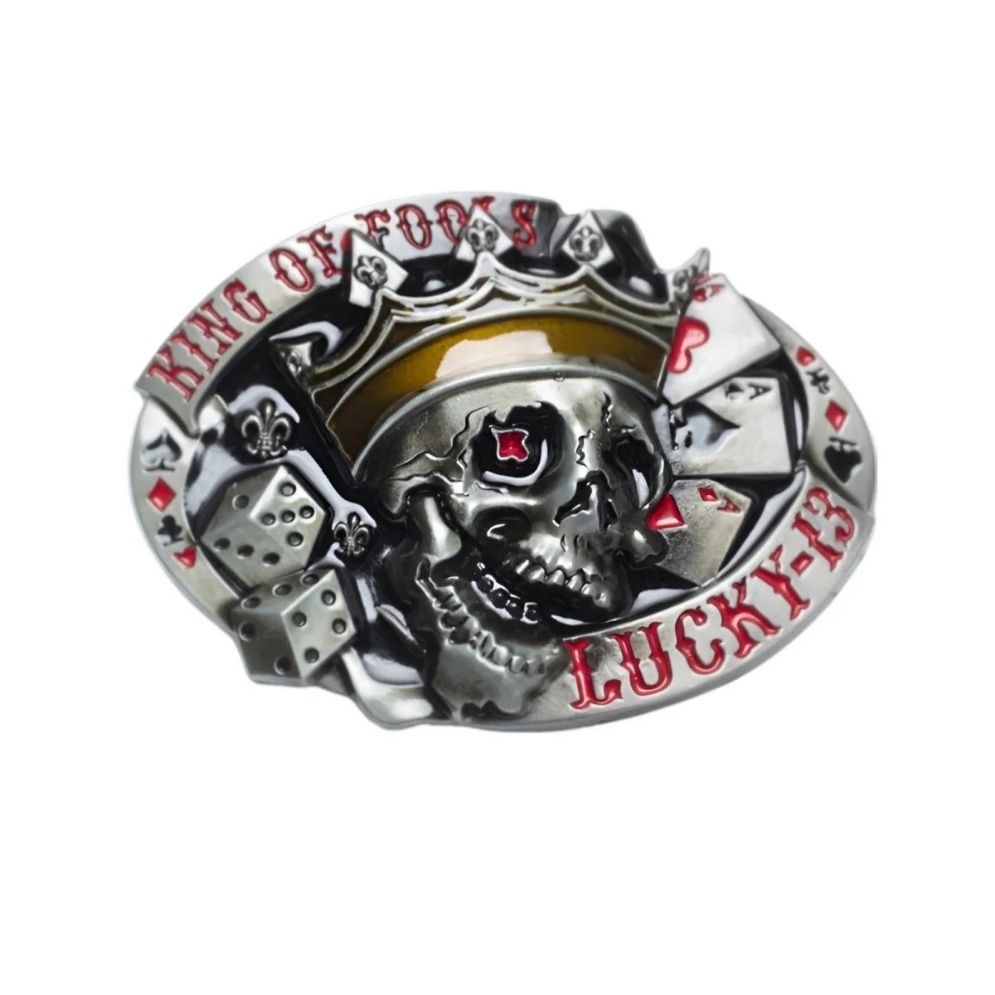 Boucle de Ceinture Tête de Mort "Lucky 13" Modèle Kam - La Ceinturerie


