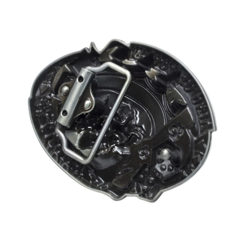 Boucle de Ceinture Tête de Mort "Lucky 13" Modèle Kam - La Ceinturerie
