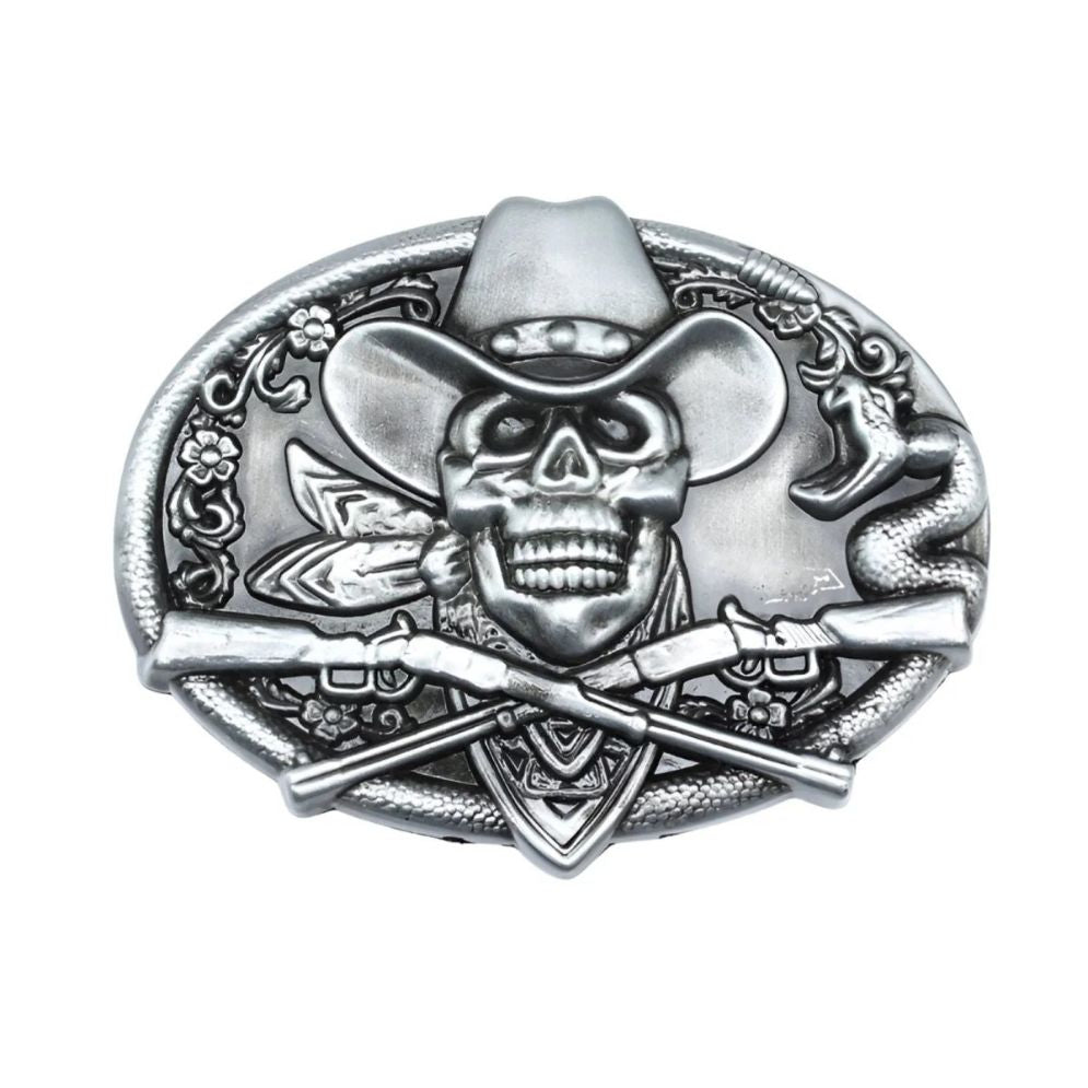 Boucle de Ceinture Tête de Mort Cowboy Modèle Artie | La Ceinturerie

