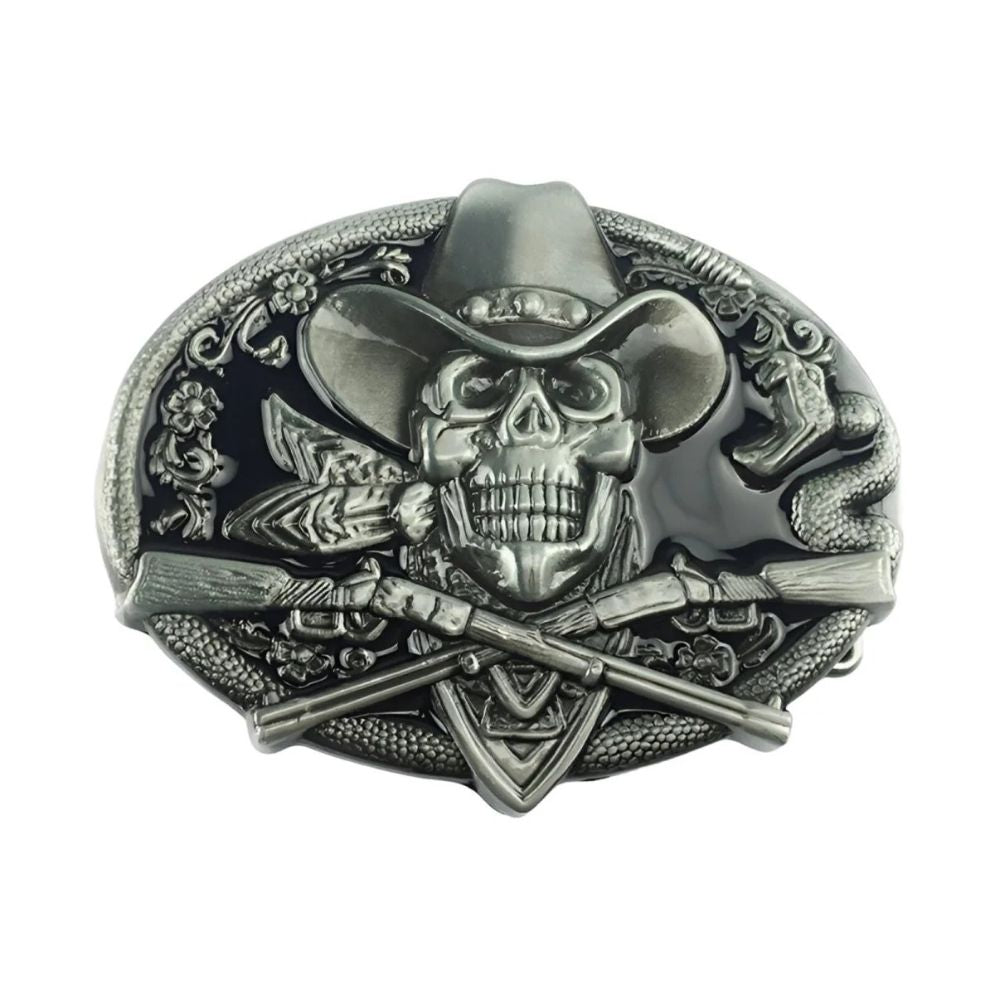 Boucle de Ceinture Tête de Mort Cowboy Modèle Artie | La Ceinturerie

