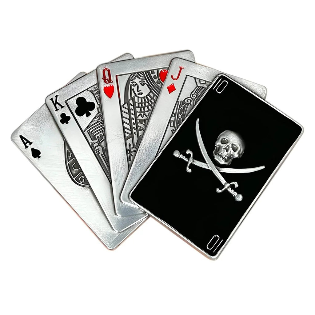 Boucle de Ceinture Tête de Mort Jeu de Cartes Pirate Modèle Alonzo | La Ceinturerie