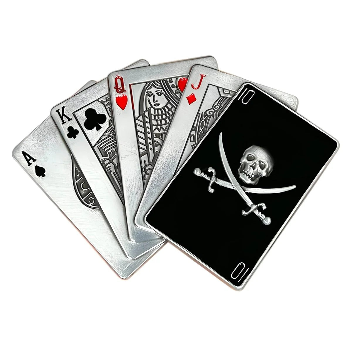Boucle de Ceinture Tête de Mort Jeu de Cartes Pirate Modèle Alonzo | La Ceinturerie