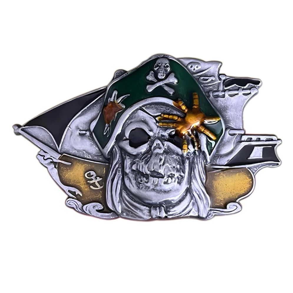 Boucle de Ceinture Tête de Mort Pirate Modèle Josua - La Ceinturerie