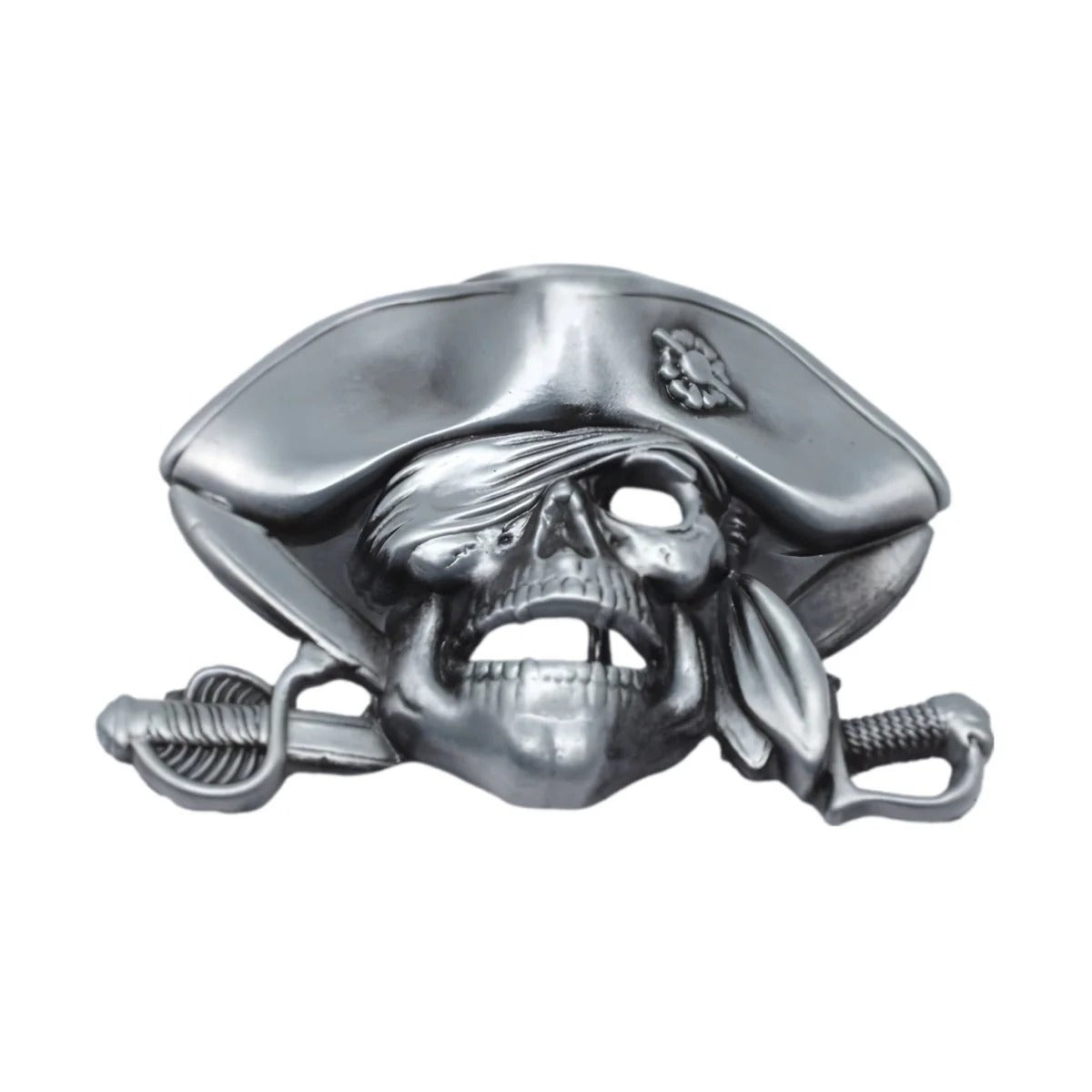 Boucle de Ceinture Tête de Mort Pirate Modèle Willer - La Ceinturerie
