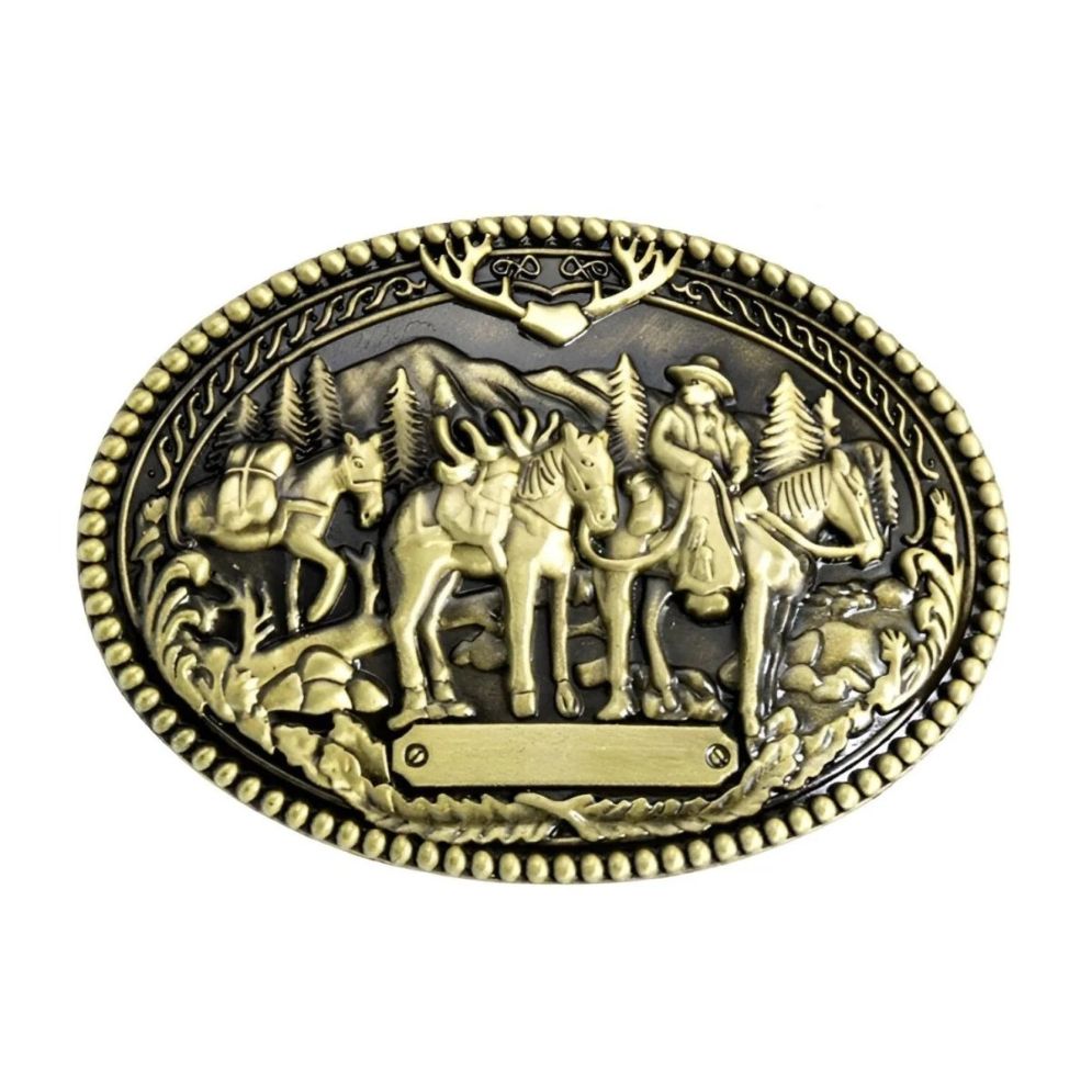 Boucle de Ceinture Western Cowboy avec Chevaux Modèle Clay - La Ceinturerie
