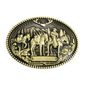 Boucle de Ceinture Western Cowboy avec Chevaux Modèle Clay - La Ceinturerie