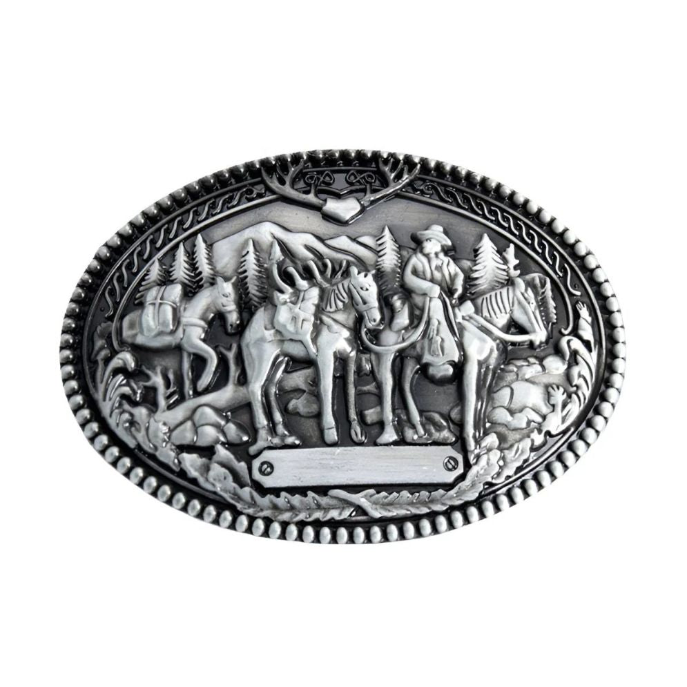 Boucle de Ceinture Western Cowboy avec Chevaux Modèle Clay - La Ceinturerie